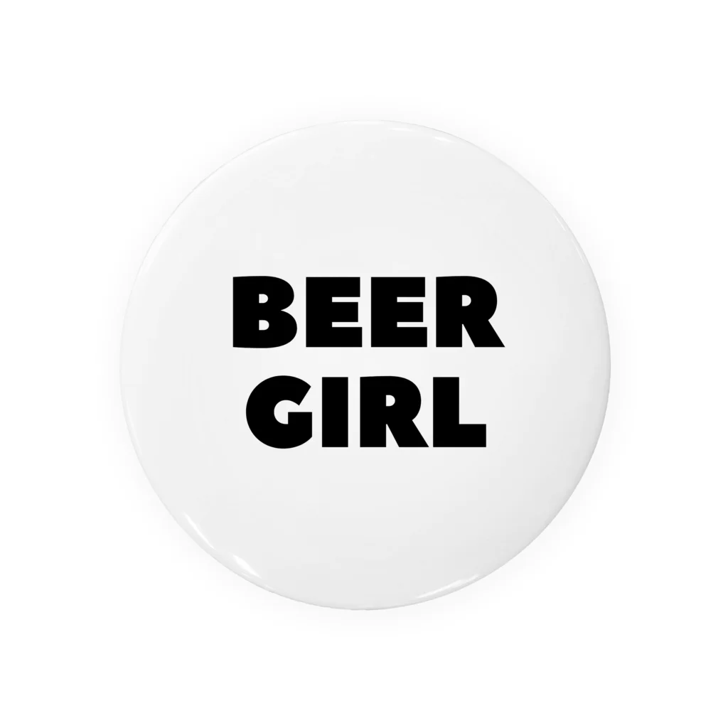 BEERのビールガール_黒字(白背景) Tin Badge