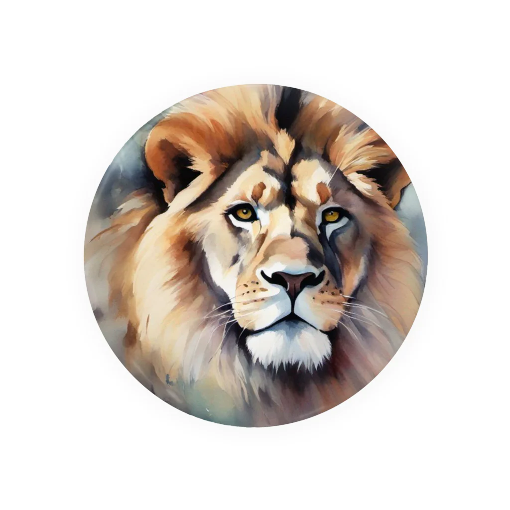 animals lovingのライオン水彩画５ Tin Badge