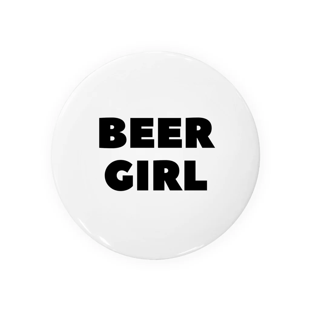 BEERのビールガール_黒字(透過) Tin Badge