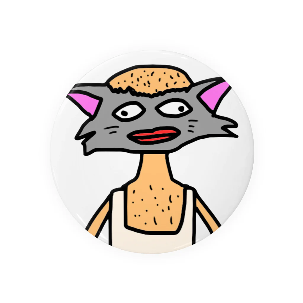 サトシ最悪の配信者のハゲ猫 Tin Badge