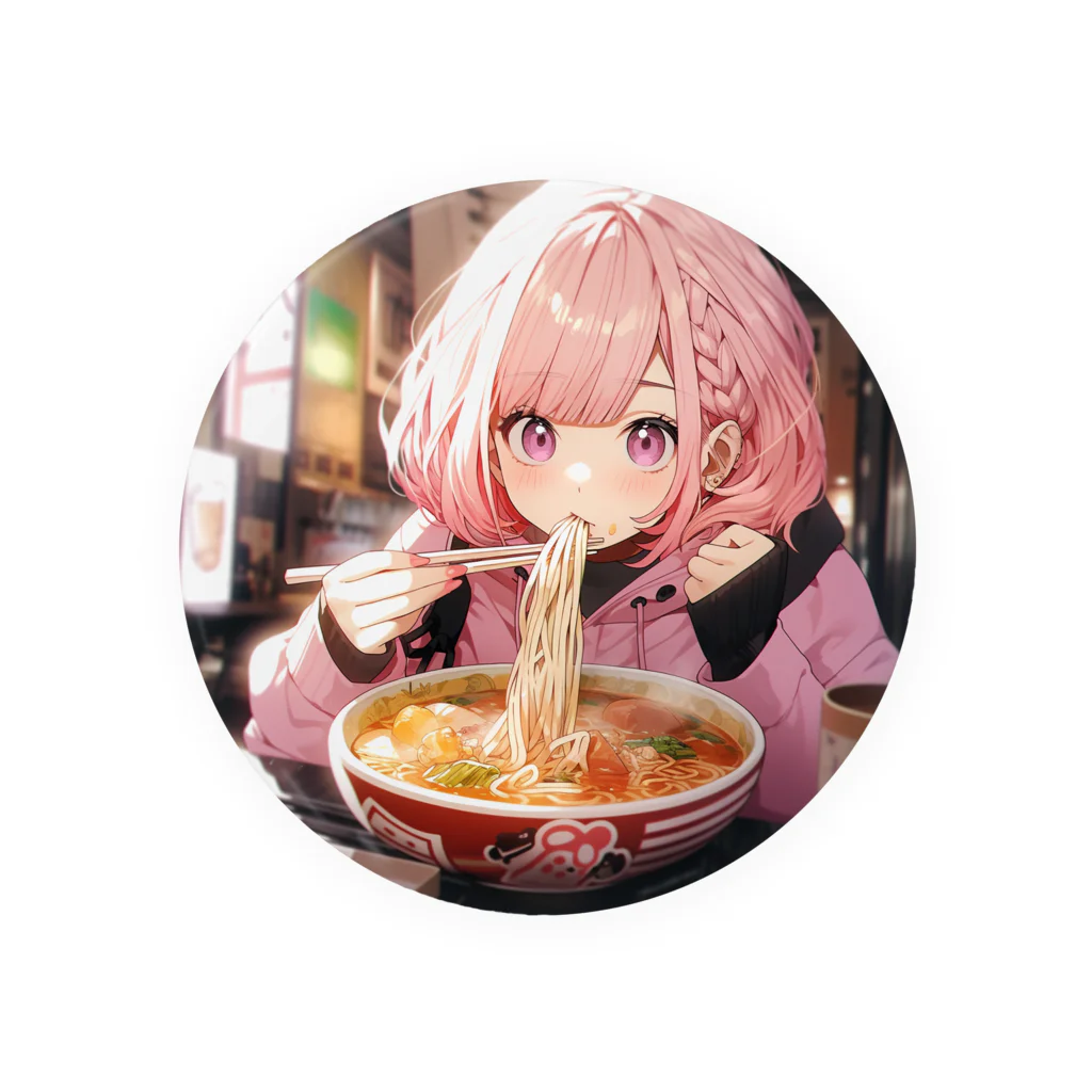 ぶーたんのラーメンをたべる女の子 Tin Badge