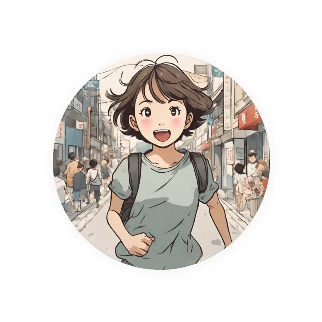 底辺の底辺好きな事を気ままに…。の走る元気な女の子 Tin Badge