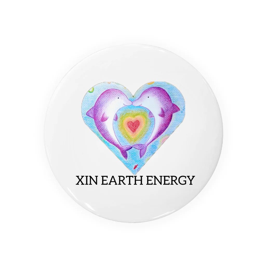 XIN地球369ショップのXIN地球ツインイルカLOVE♡ 缶バッジ