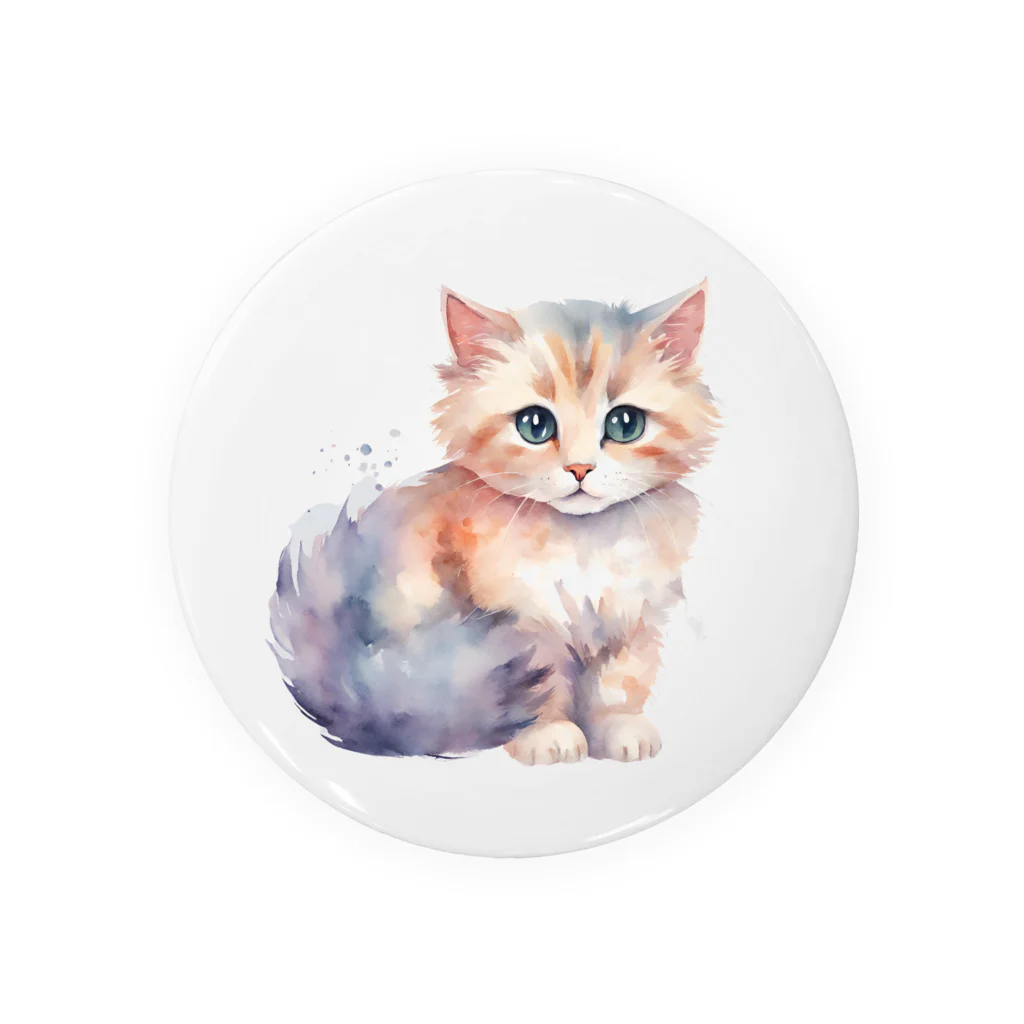 癒しの場｜Healing Placeの癒しのふわふわニャンコ　Fluffy and soothing kitty Tin Badge