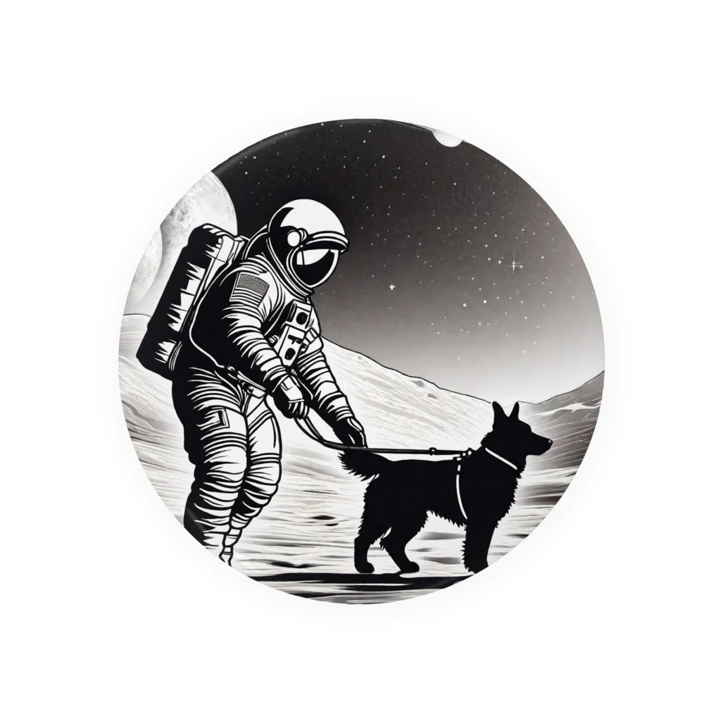 宇宙開発デザイン科の犬の散歩が日課です Tin Badge