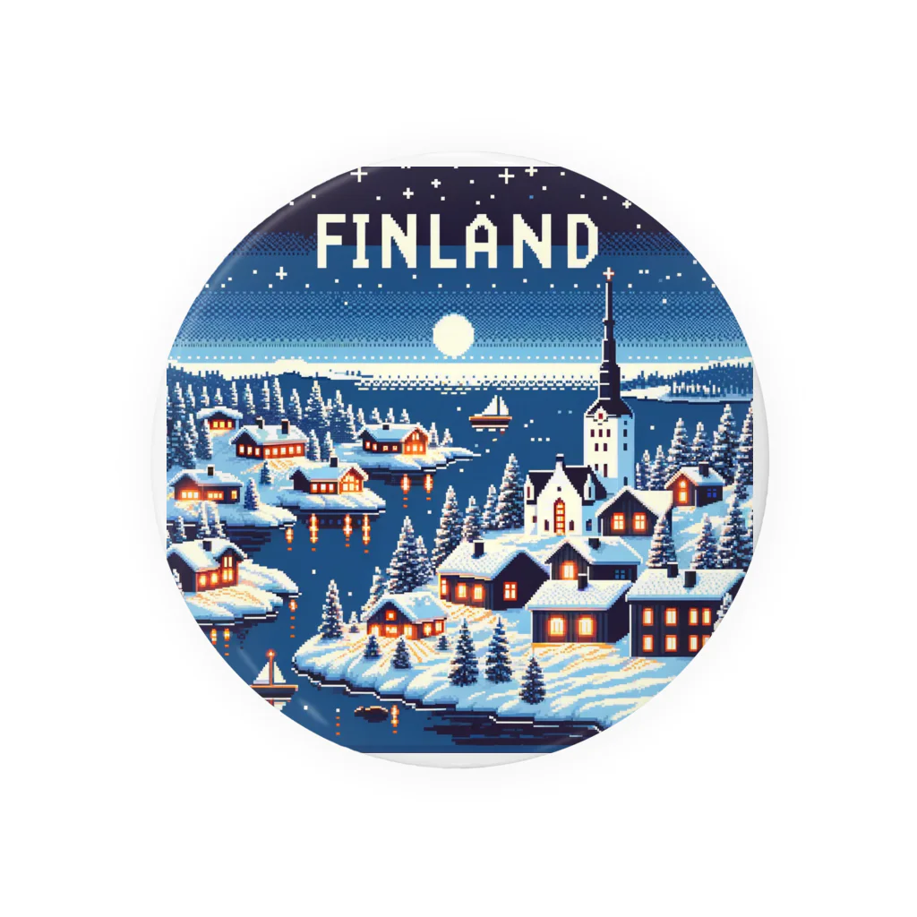 nkrailsのフィンランドの冬の夜景 缶バッジ