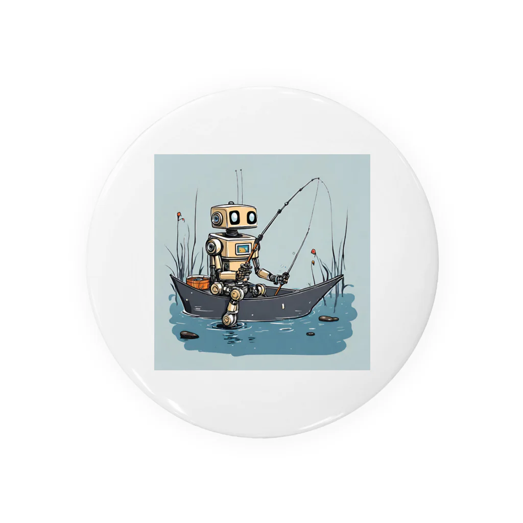 No Fishing No Life の釣りロボット Tin Badge