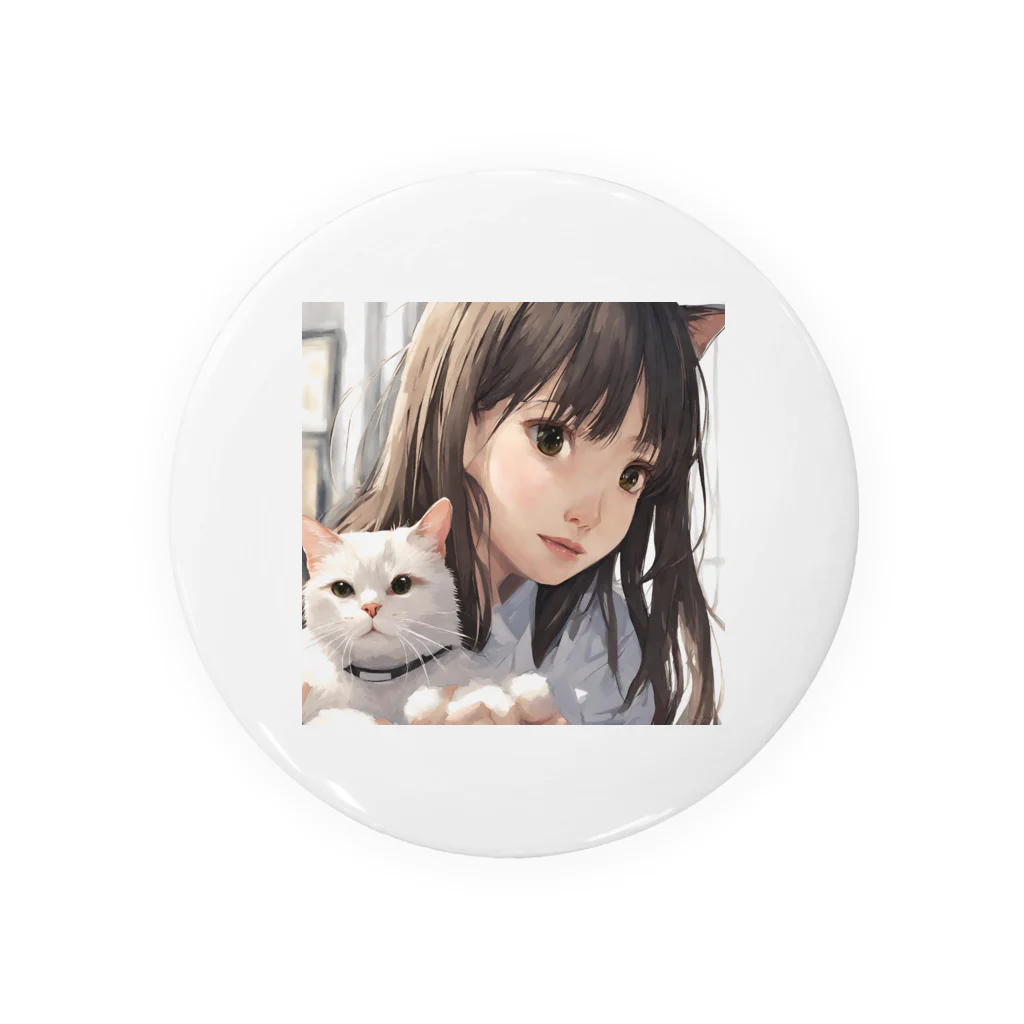 zhalyの猫と少女 Tin Badge