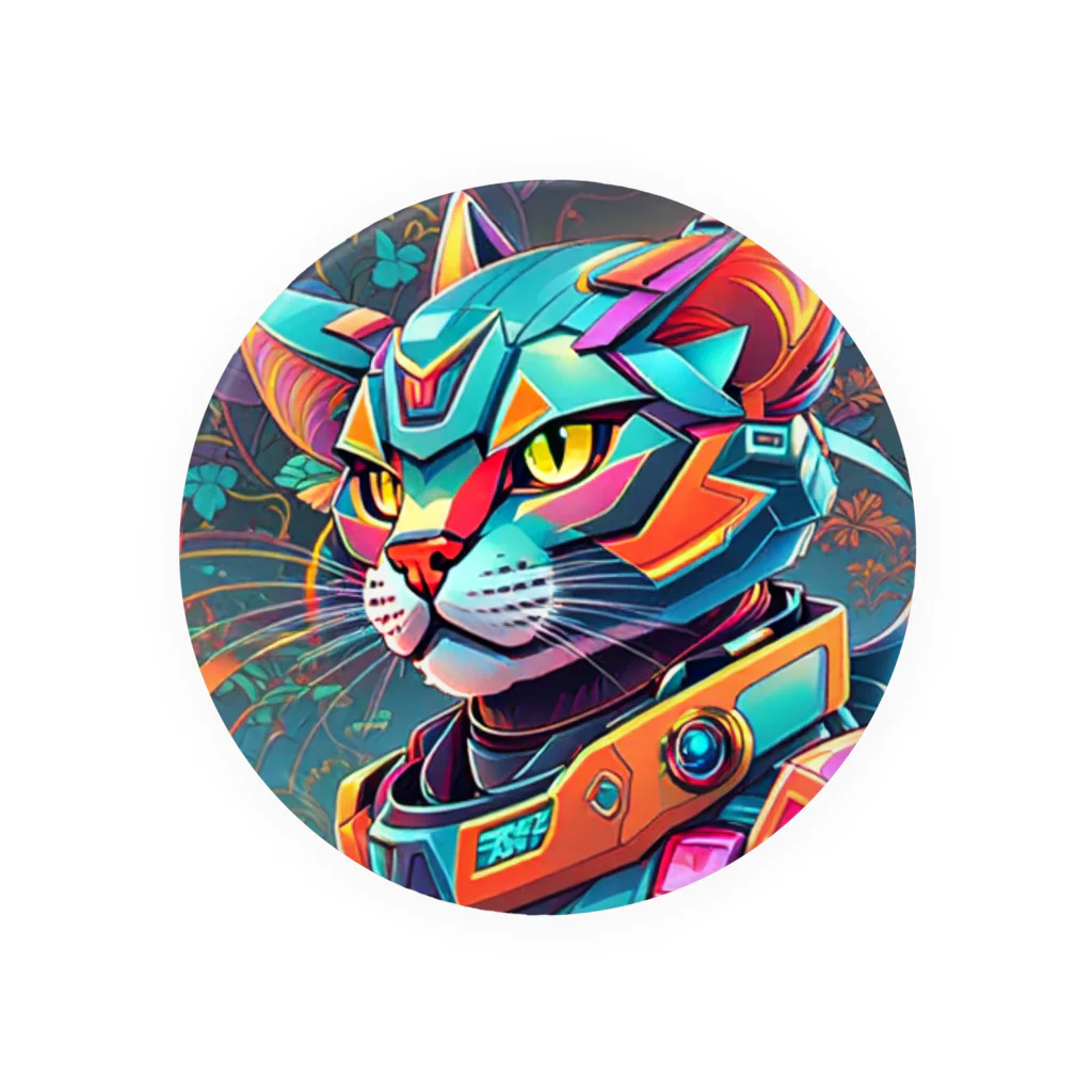 629_CAT_ARTのカラフルメカキャット Tin Badge