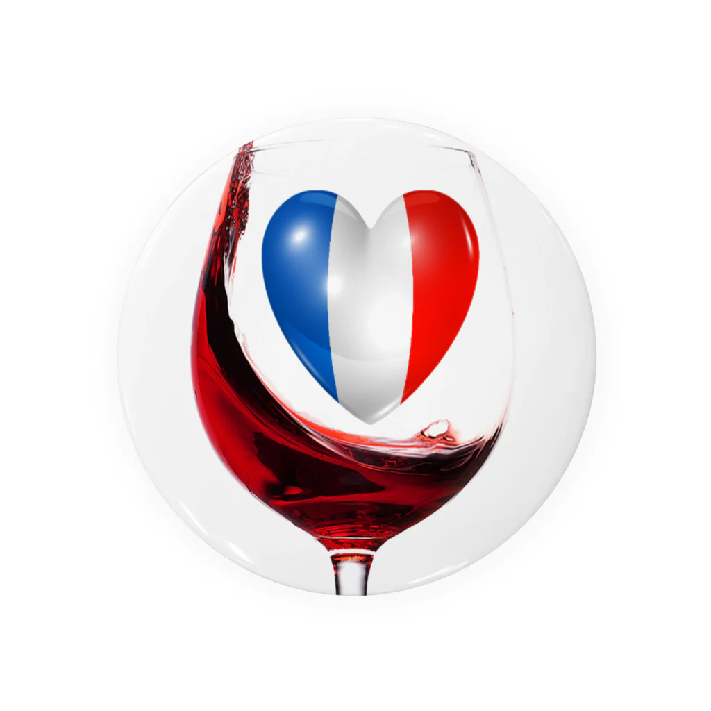 WINE 4 ALLの国旗とグラス：フランス（雑貨・小物） Tin Badge