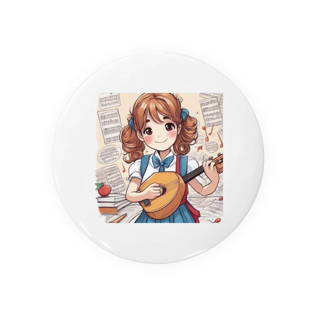 ほっこり絵音舎のウクレレ大好き ナナちゃん Tin Badge