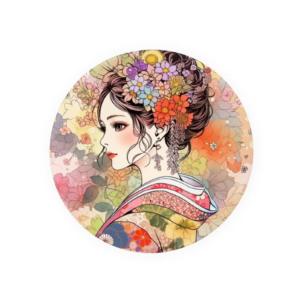 wakako.ai_artの日本美人画② Tin Badge