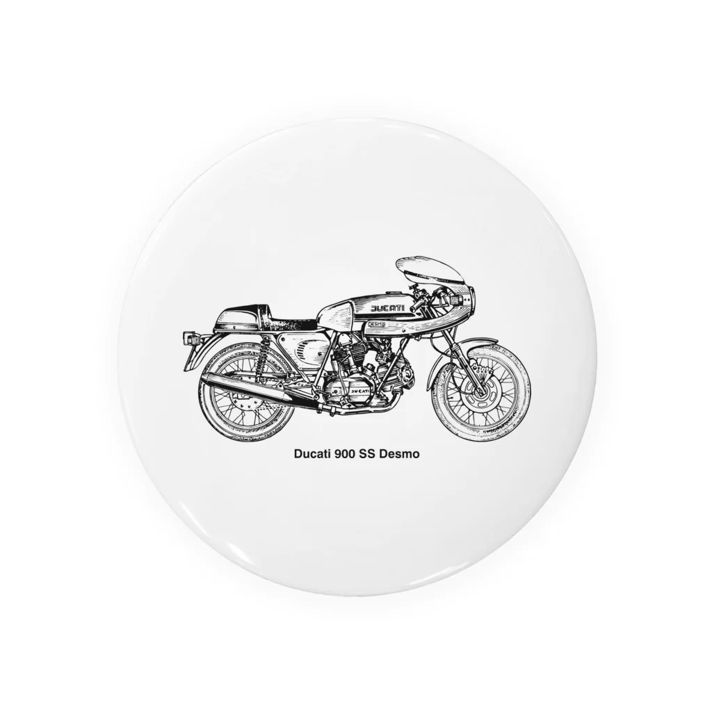 シロクロチャンネル　クロの渋いバイク Tin Badge