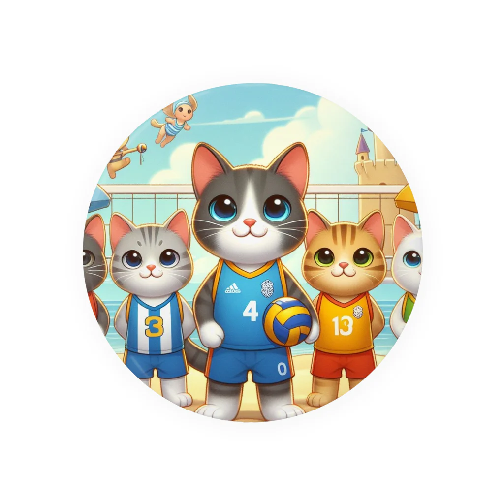 【volleyball online】の猫好きのみなさん必見！愛らしい猫のバレーボールグッズ 缶バッジ