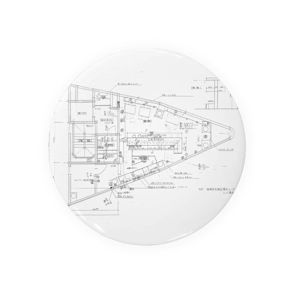 nawonkoのBARの見取り図 缶バッジ