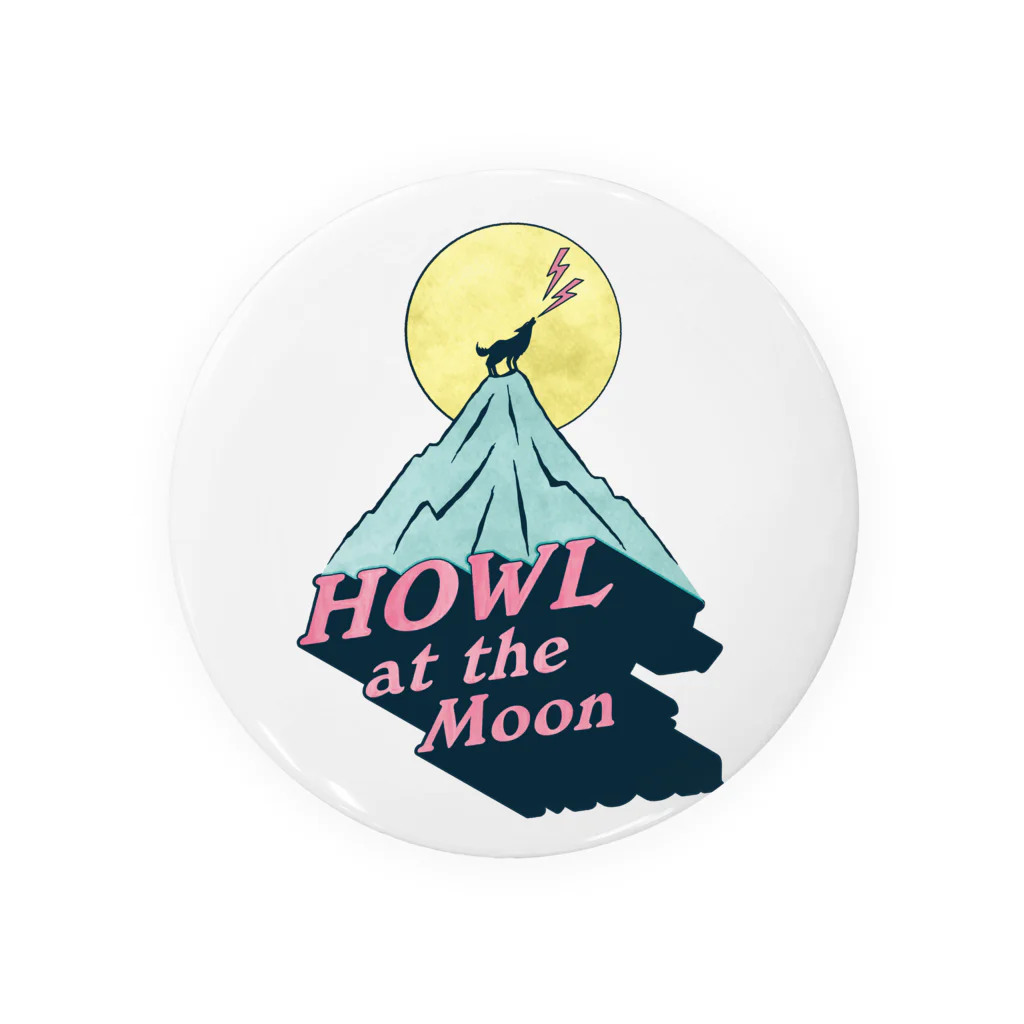 LONESOME TYPE ススの🌕月に吠える🐺（HOWL at the Moon） Tin Badge