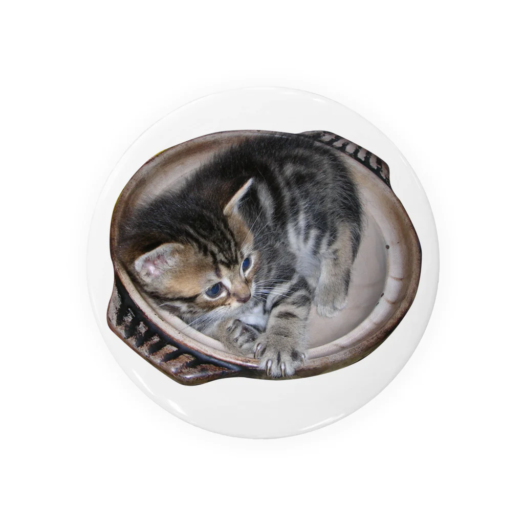 にゃんこ堂 By TeamD2Eの003　ねこ鍋（缶バッジ 75mm推奨） Tin Badge