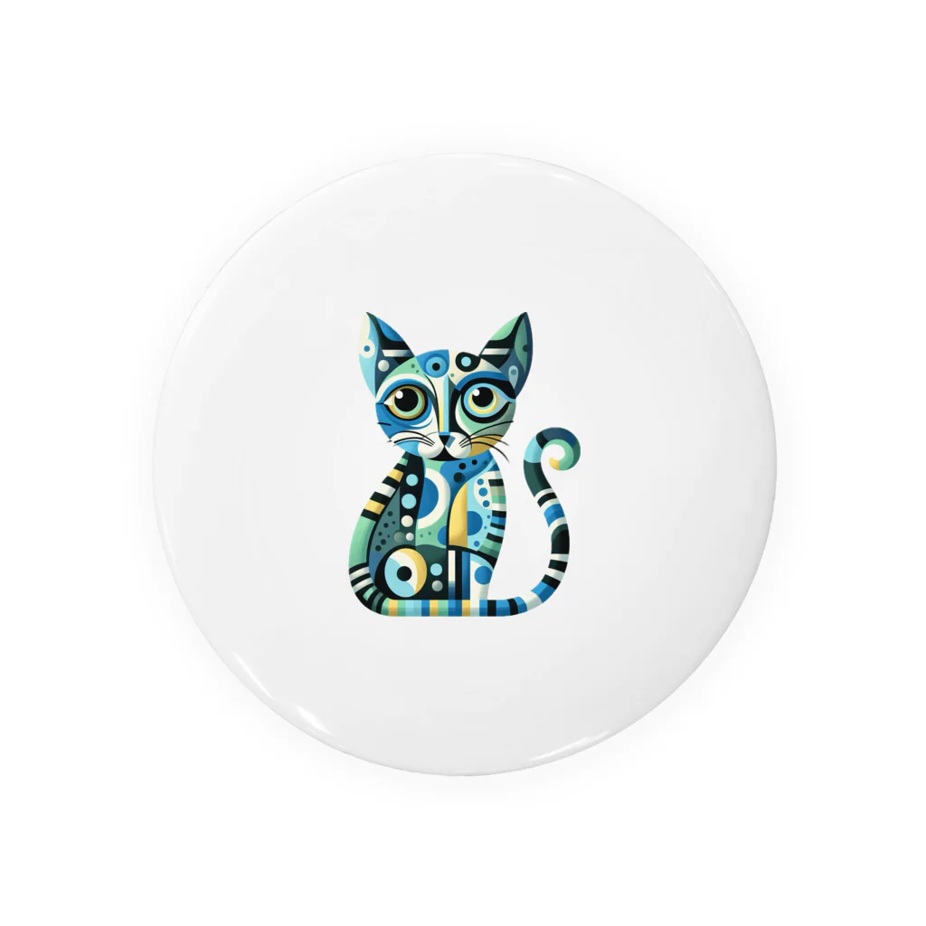 大人かわいい動物の世界のカラフル猫 Tin Badge