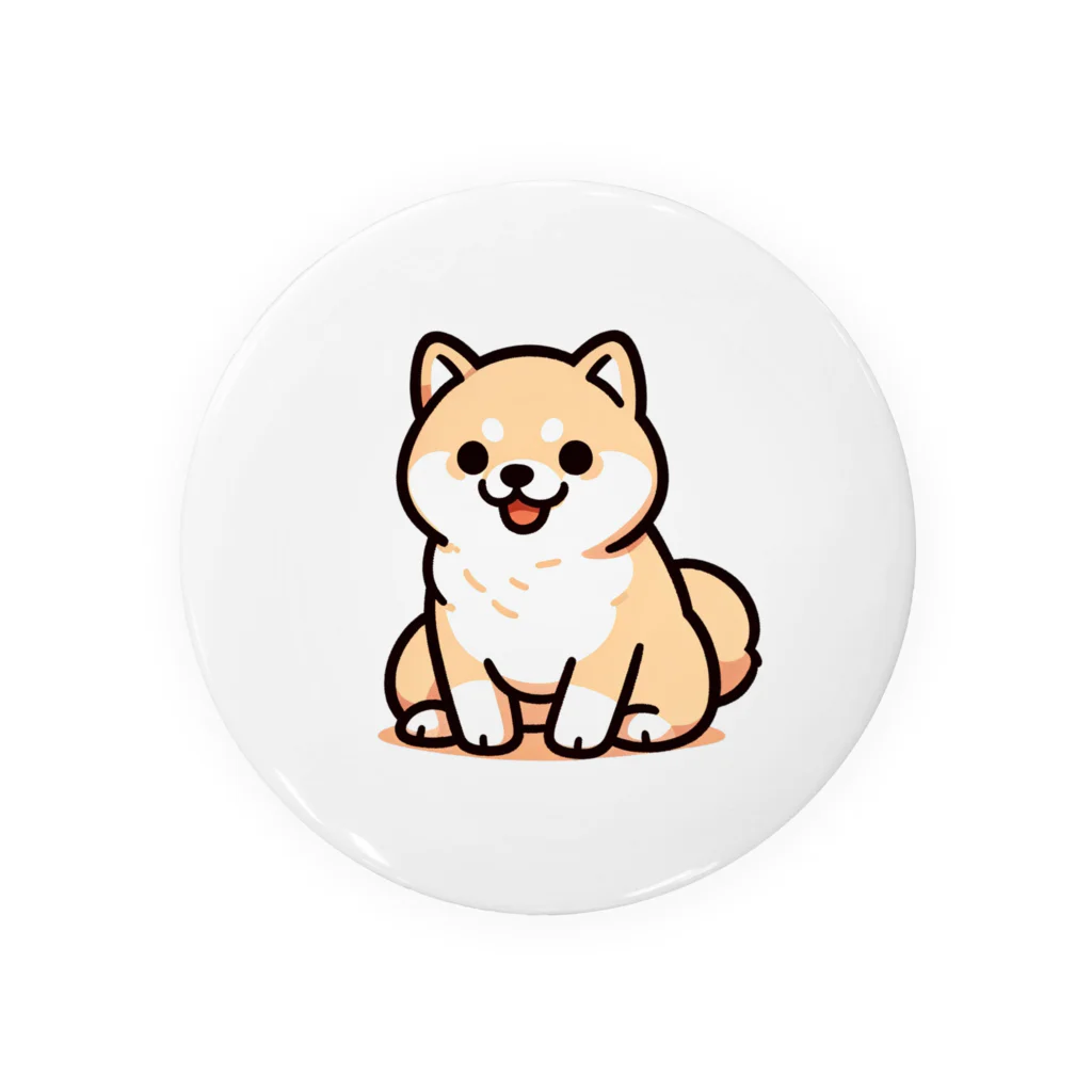 WANnyanDesign 犬猫イラストレーターの柴犬３（待て） Tin Badge