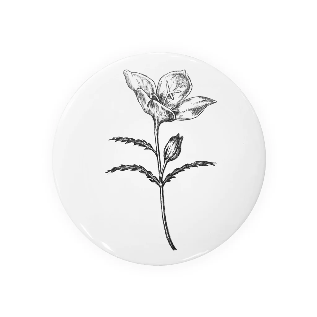 ペンで描く植物の詩のevening primrose  Tin Badge