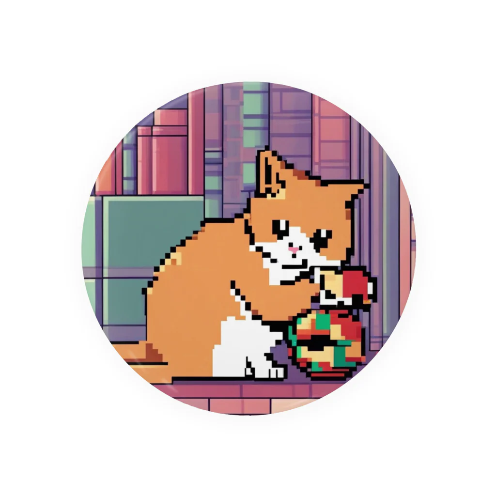 ネコナデール・ニャンコスキーのひとり遊びを楽しむ猫 Tin Badge