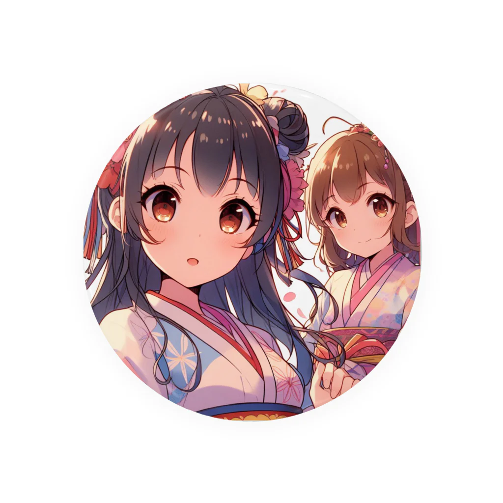 推しの美少女とアイドルの和服が似合う美人姉妹 Tin Badge