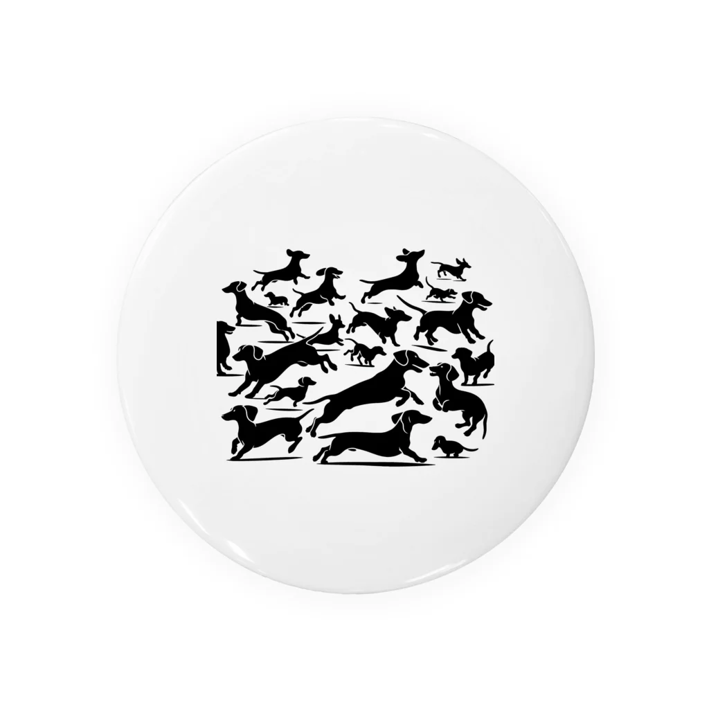 dogfulのミニチュアダックスフンドの運動会 Tin Badge