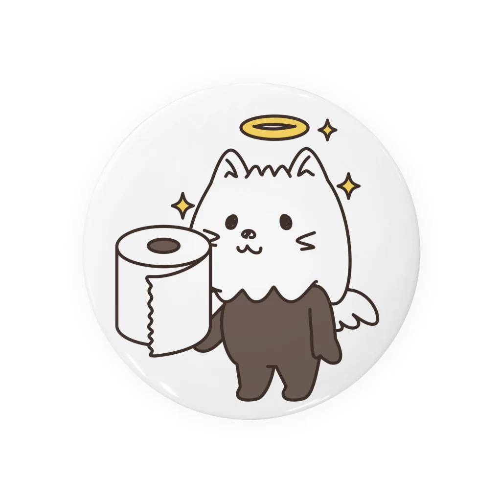 イラスト MONYAAT のねこかぶってるやつのトイレットペーパー Tin Badge