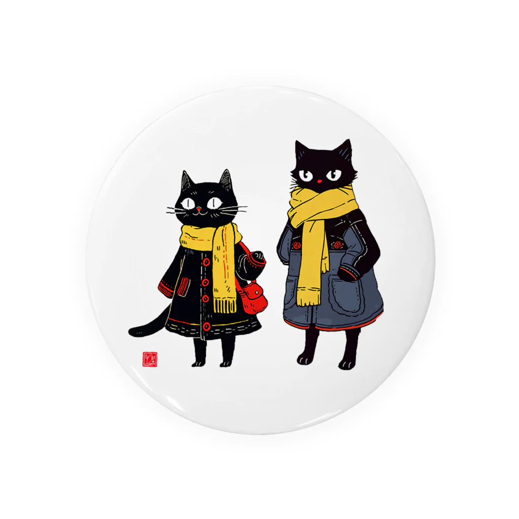 Lapis SHOPの黒猫夫婦のお買い物 Tin Badge