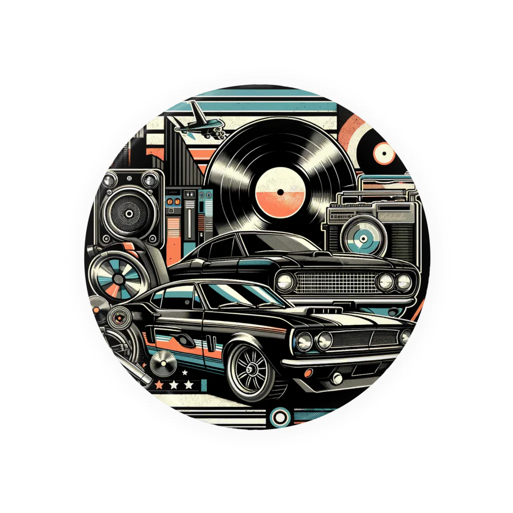 kenken-kenkenショップの車とレコード Tin Badge