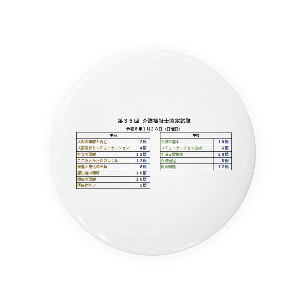 daisuke55の第３６回介護福祉士国家試験 Tin Badge