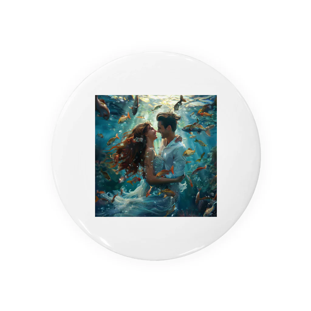 AQUAMETAVERSEの人魚姫と王子の微笑み アメジスト 2846 Tin Badge