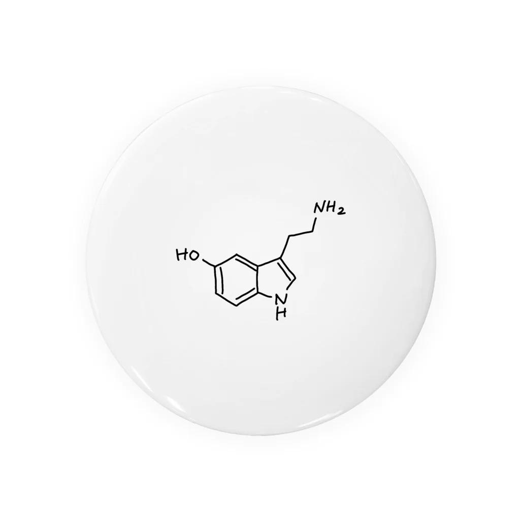 シンプルなケミカルたち。の精神安定 セロトニン（ブラック）Serotonin（Black） 缶バッジ