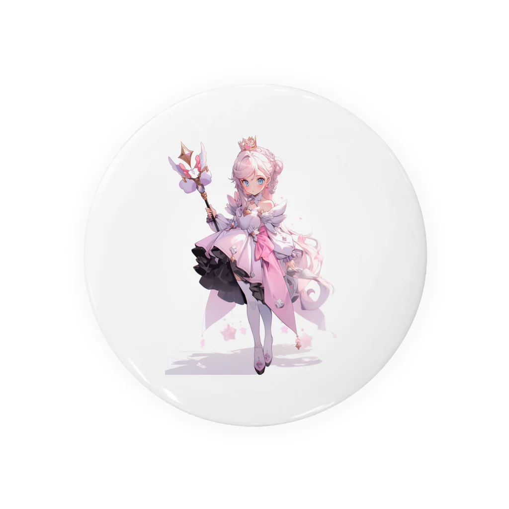 AQUAMETAVERSEのアニメ風ピンクのお姫さま　なでしこ1478 Tin Badge