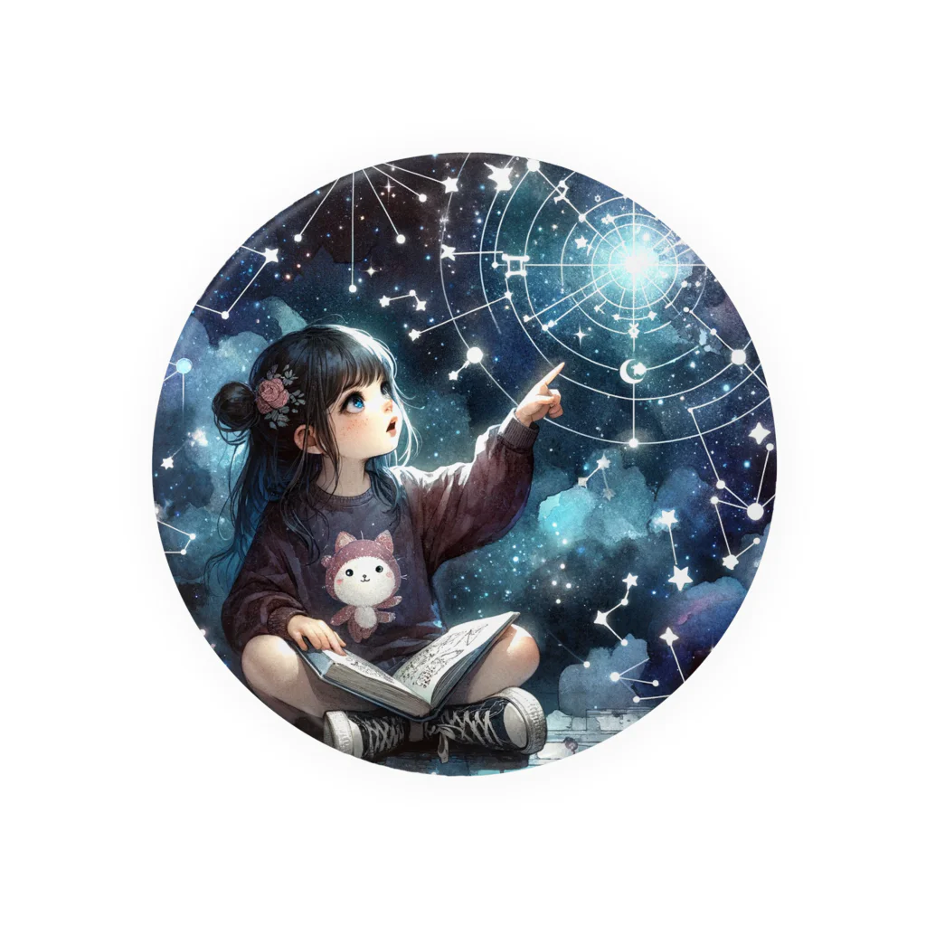 電子のお絵描き屋さんのConstellation Girl2 缶バッジ