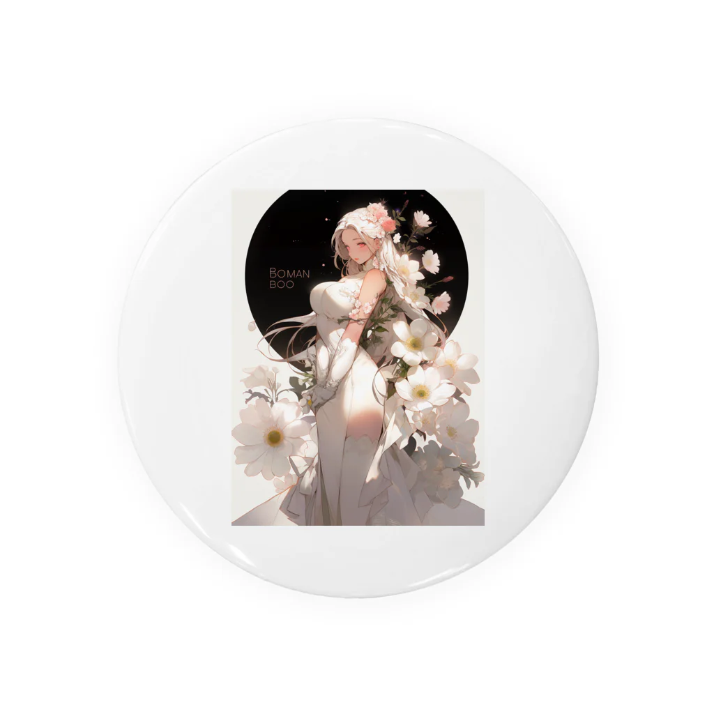 AQUAMETAVERSEの女性と白い花　なでしこ1478 Tin Badge