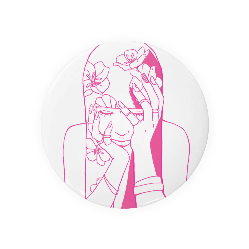 azbiin-shopのピンク女の子ちゃん Tin Badge