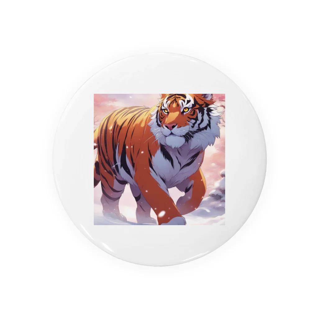dora-6の雪の中を歩いている虎 Tin Badge