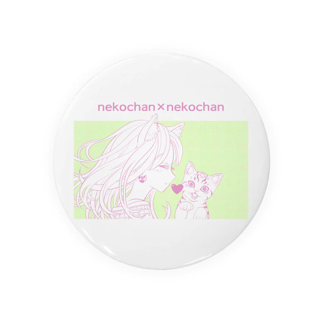 nya-mew（ニャーミュー）のネコチャン×ネコチャン Tin Badge