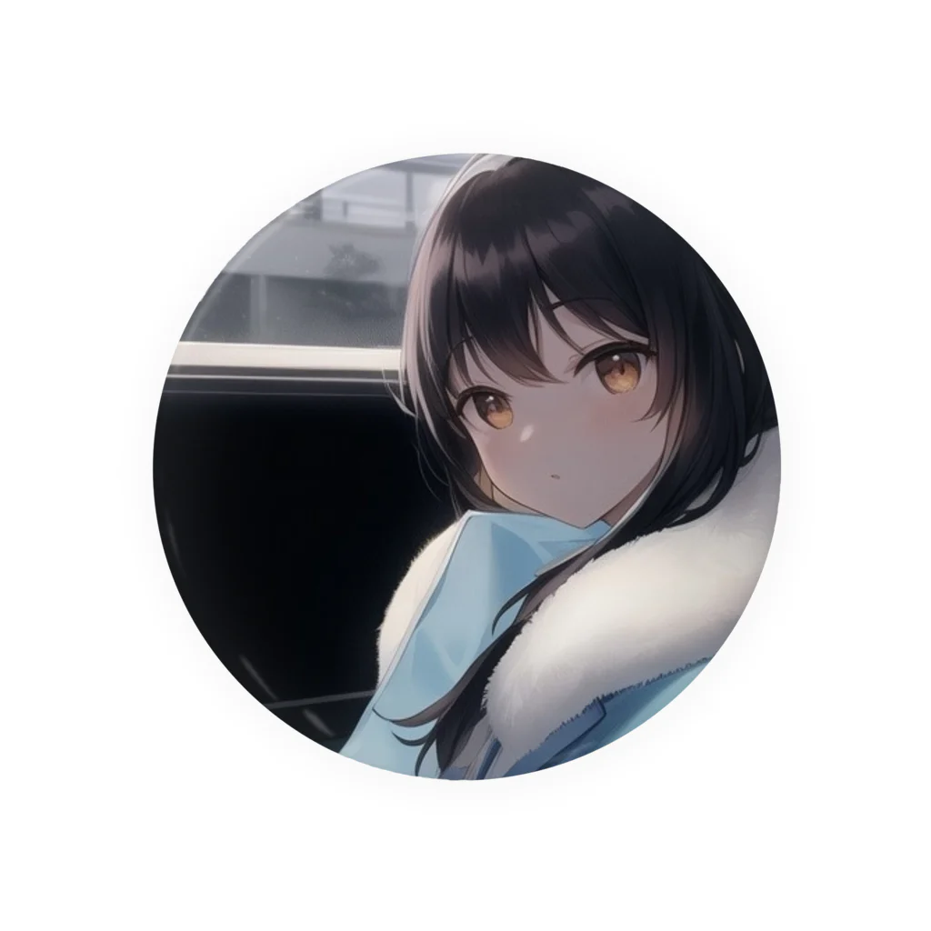 studio Azurの車窓の少女 Tin Badge