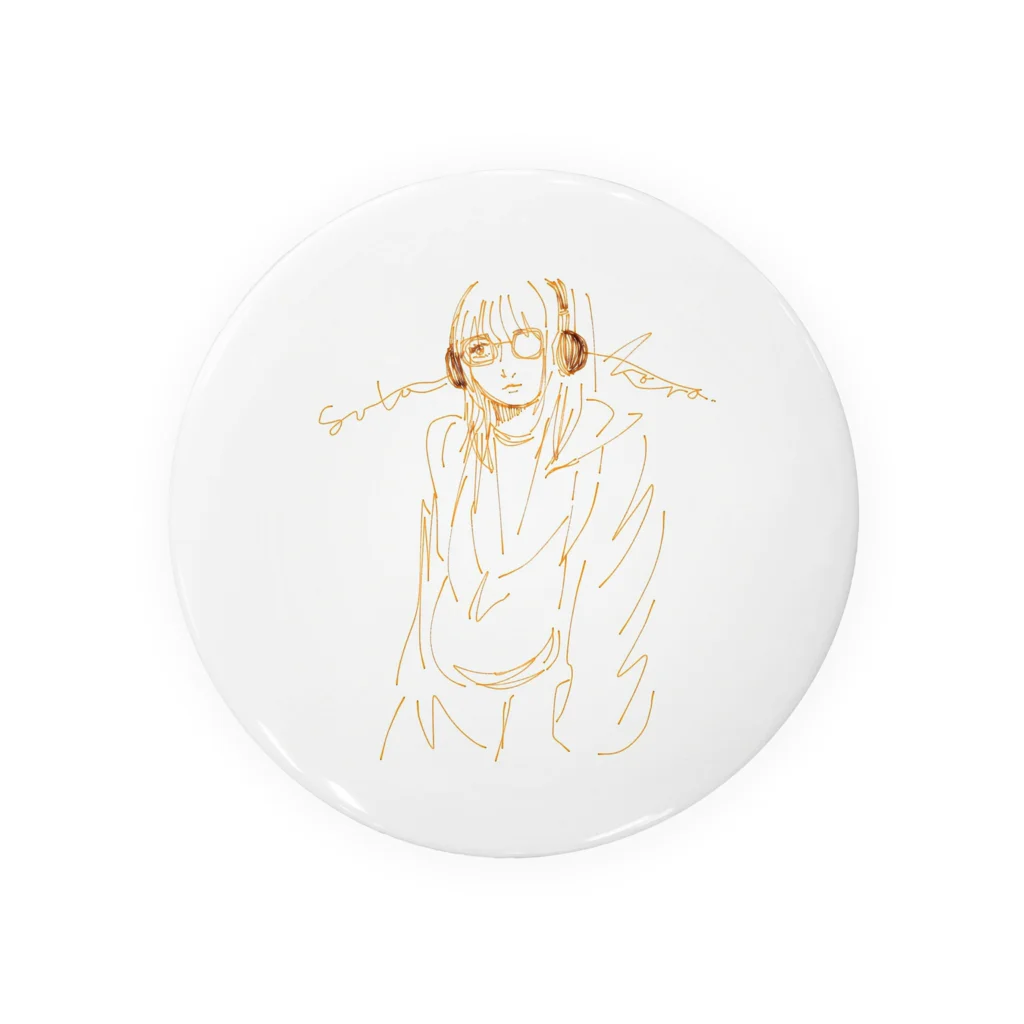 スタコラ@きょうもすたこらのヘッドフォン女子（線） Tin Badge