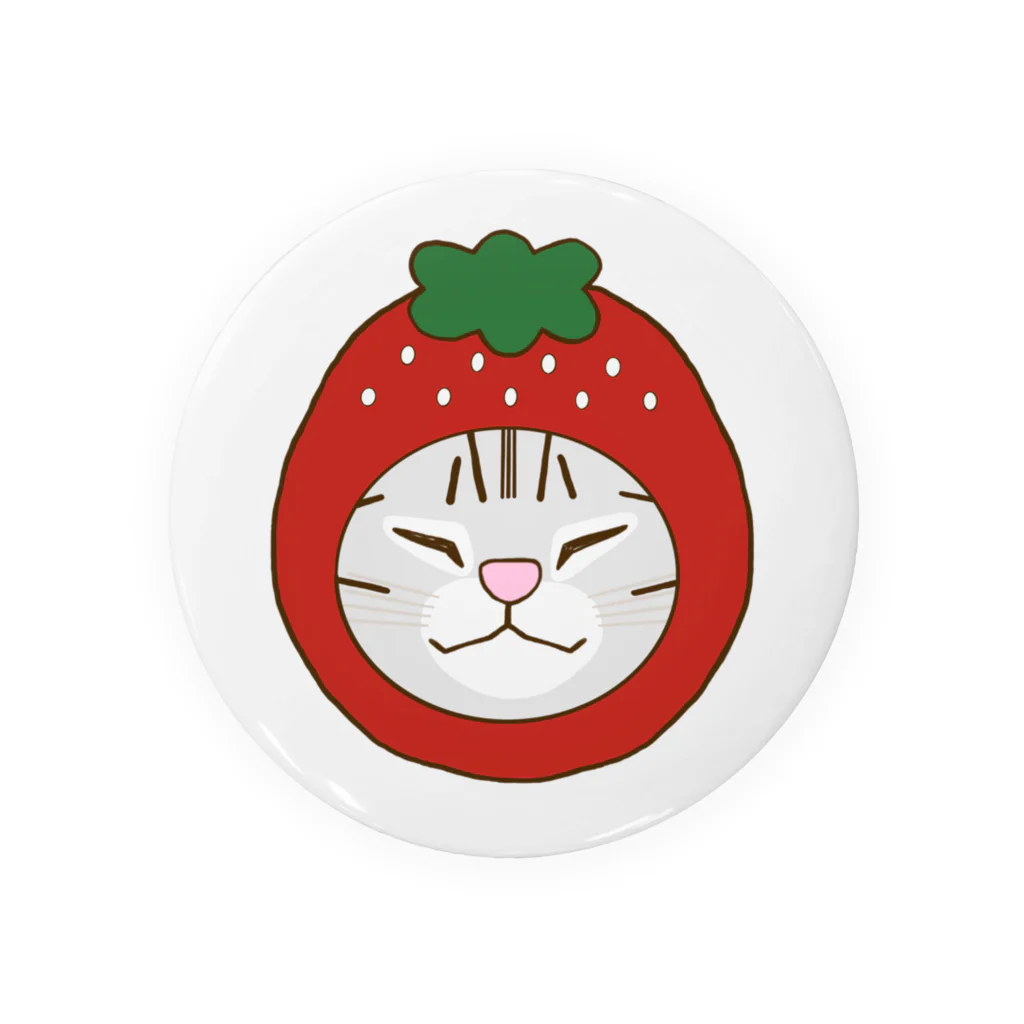 🐈AnimalsCanSpeak🐶の【おねむねこ】いちご帽猫ちゃん（アメショー） Tin Badge