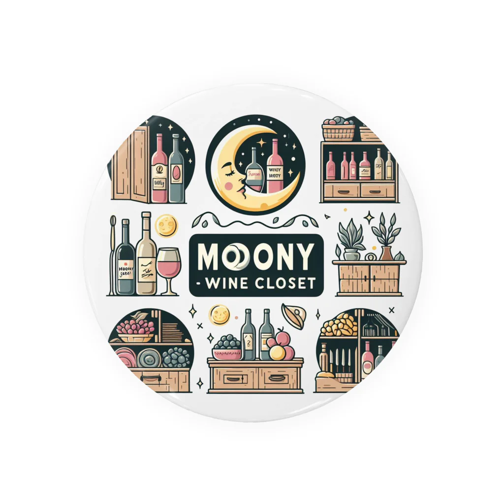 MOONY'S Wine Closetの夢心地な月夜の小さなワイン屋さん Tin Badge