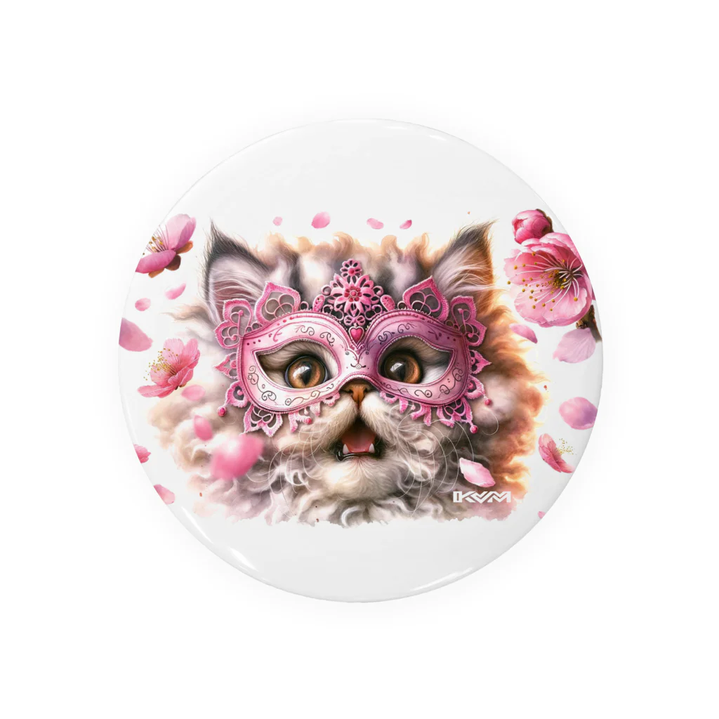 kitten ＊ venetian-mask｜KVMの仮面のセルカークレックス｜桜 ① 缶バッジ