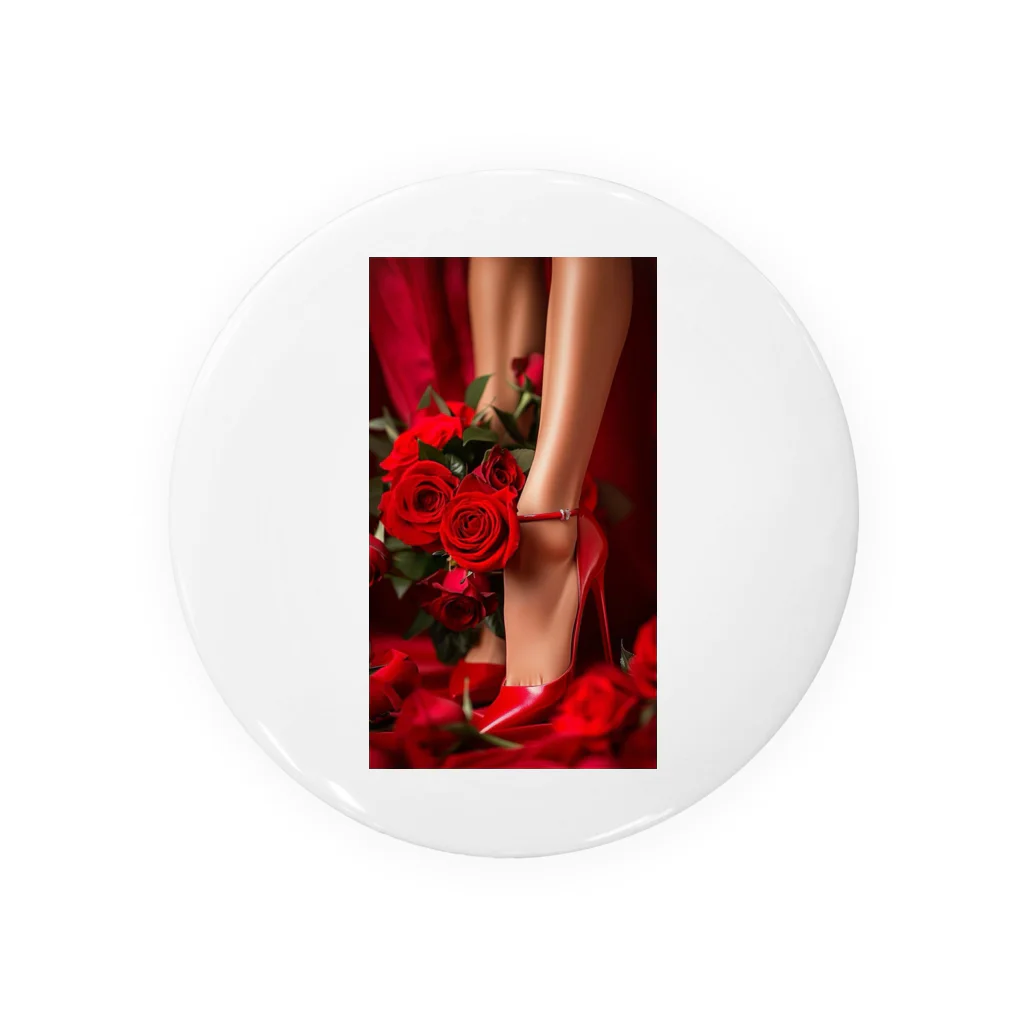 ニゴ猫　shopのred Rose heel  Tin Badge