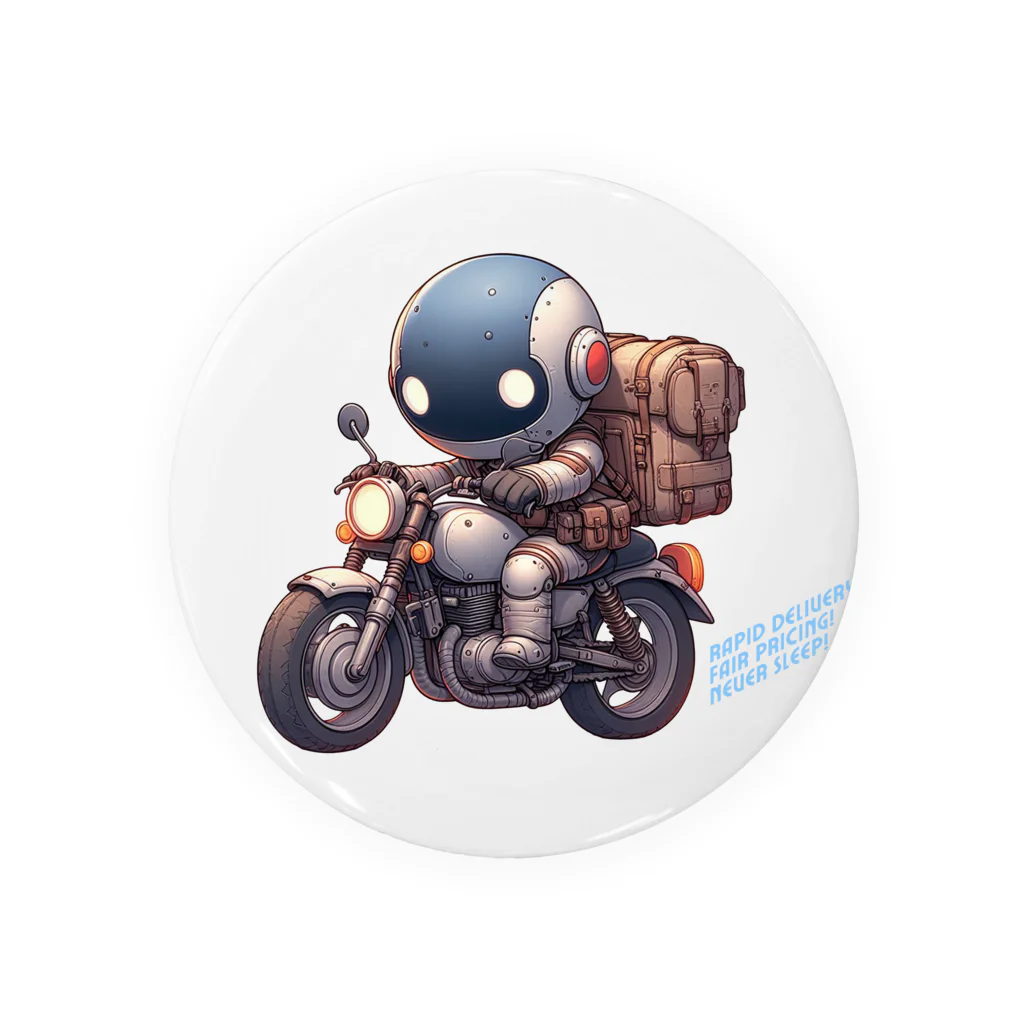 kazu_gのロボットバイク便(濃色用) Tin Badge