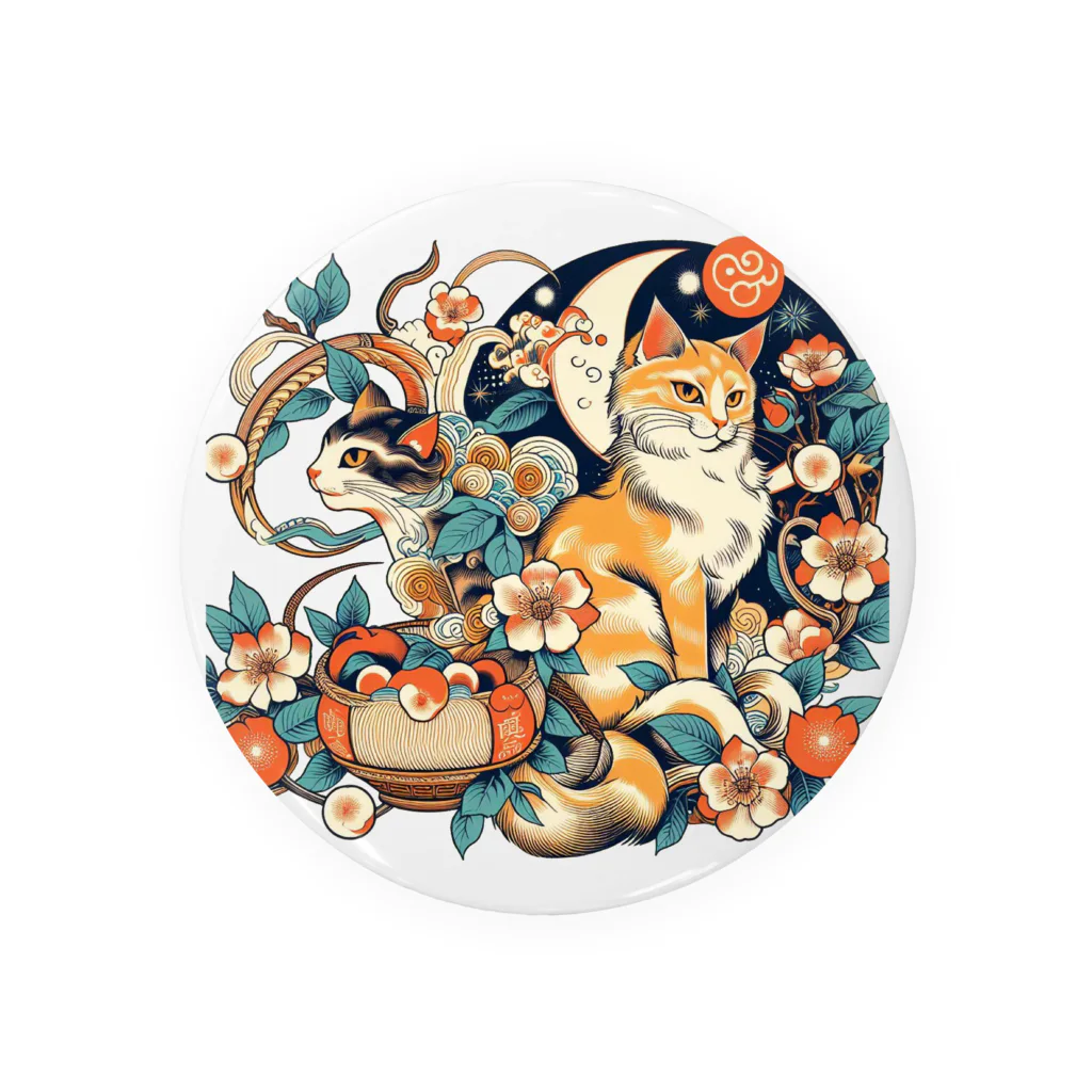 猫LOVE items Noahの猫LOVE items 茶虎と白黒 Tin Badge