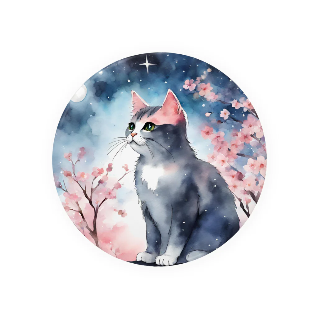 星降る夜にのsakura cat2 Tin Badge