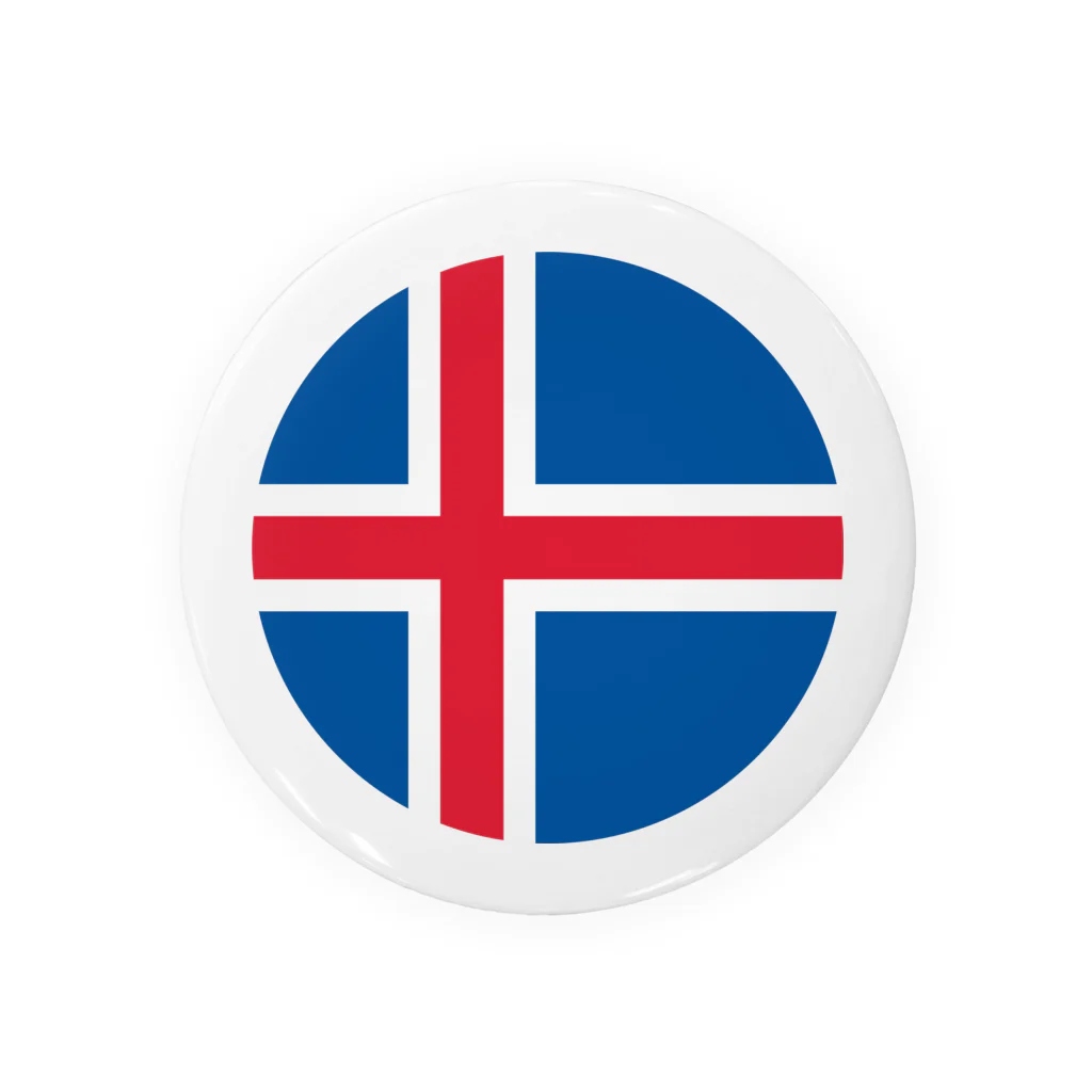 お絵かき屋さんのアイスランドの国旗 Tin Badge