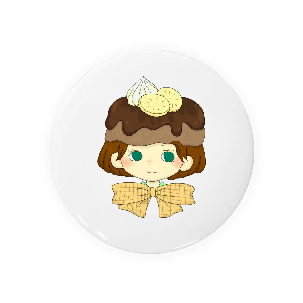 りすのあめのたべもの帽子＊チョコレイトバナナ Tin Badge